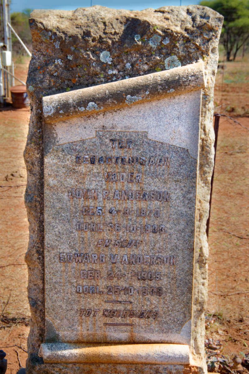 ANDERSON John P.  1870-1933 :: ANDERSON Edward V. 1909-1933