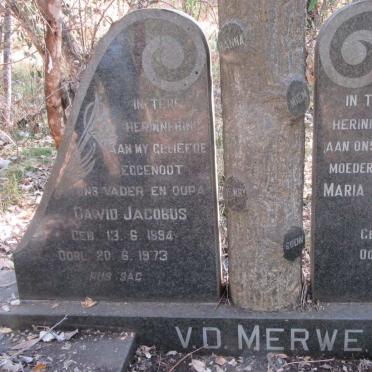 MERWE Dawid Jacobus, v.d. 1894-1973 &amp; Maria Petronella HURN 1899-1982