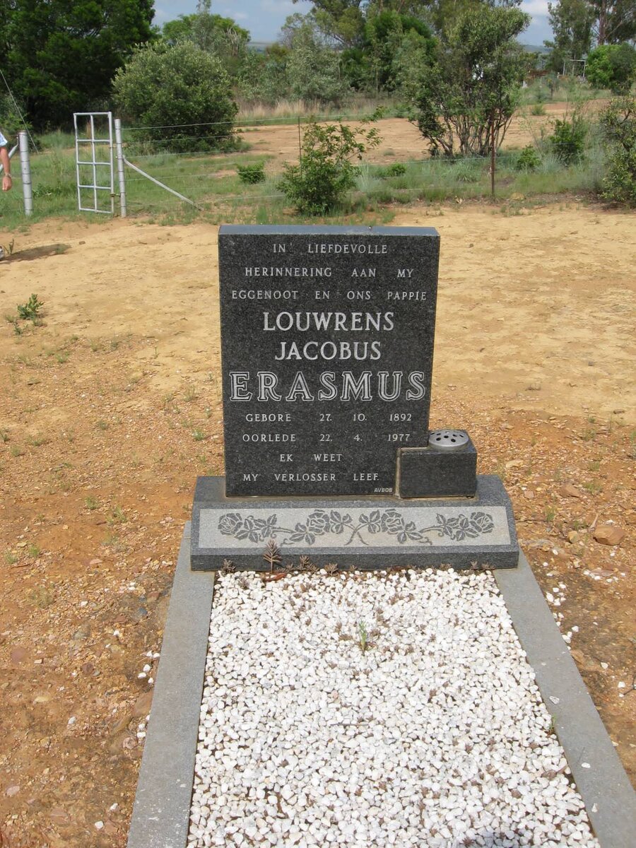 ERASMUS Louwrens Jacobus 1892-1977