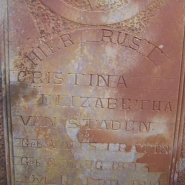 STADEN  Christina Elizabetha, van nee VAN STRATIN 1893-191?