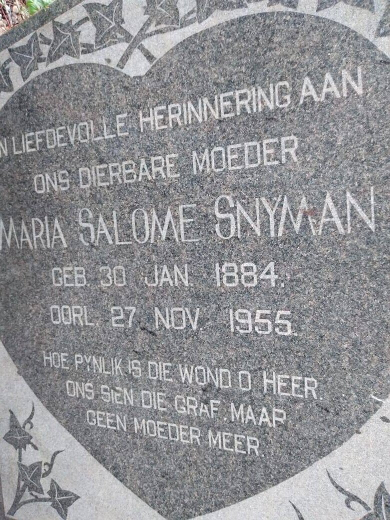 SNYMAN Maria Salome 1884-1955