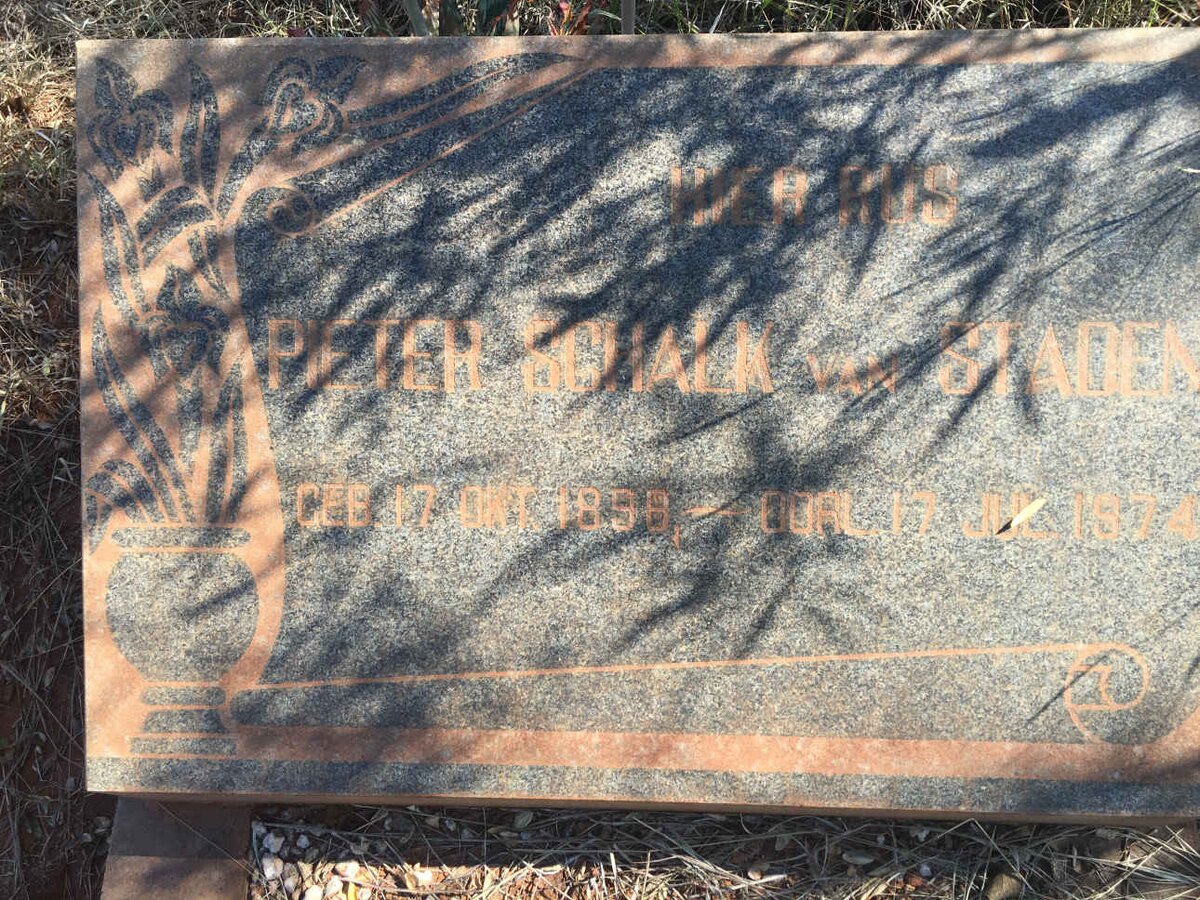 STADEN Pieter Schalk, van 1898-1974