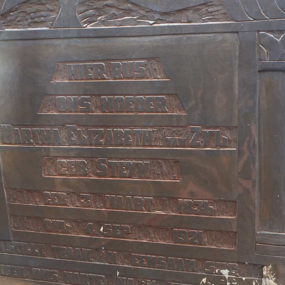 ZYL Martha Elizabeth, van nee STEYN 1836-1921