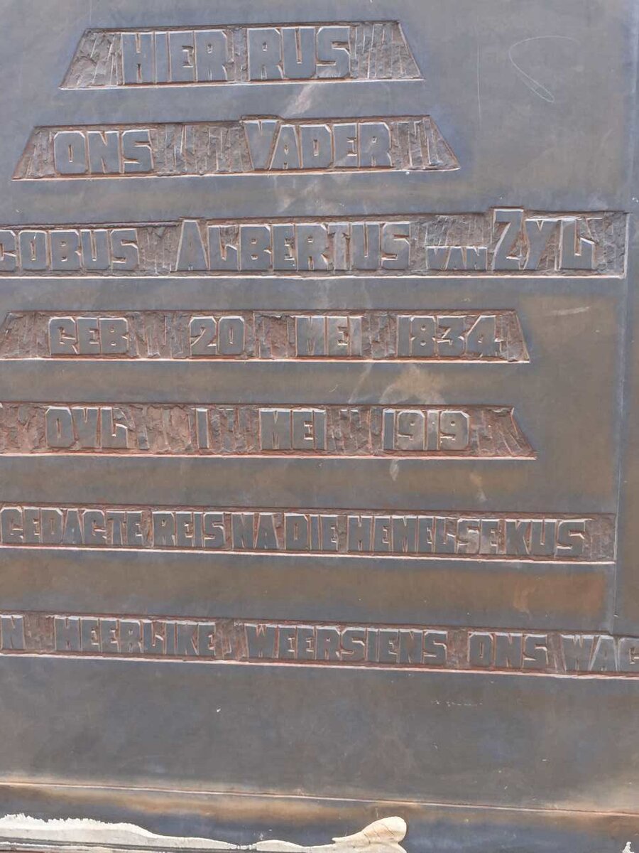 ZYL Jacobus Albertus, van 1834-1919