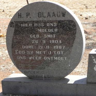 BLAAUW H.P. nee SMIT 1904-1987