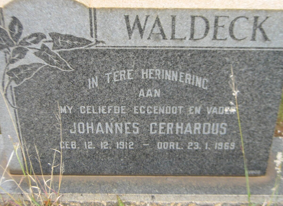 WALDECK Johannes Gerhardus 1912-1969