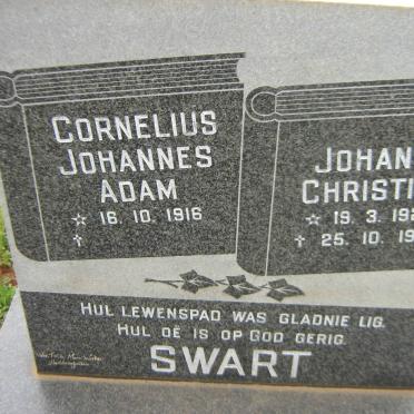 SWART Cornelius Johannes Adam 1916- &amp; Johanna Christina 1928-1978