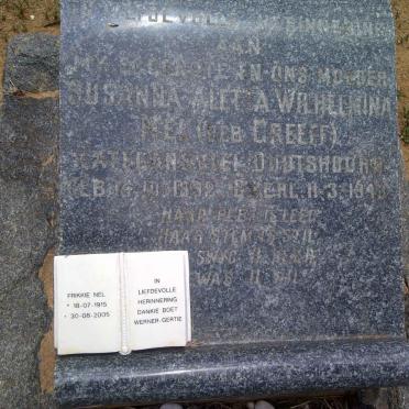 NEL Frikkie 1915-2005 &amp; Susanna Aletta Wilhelmina GREEFF 19?2-1943 