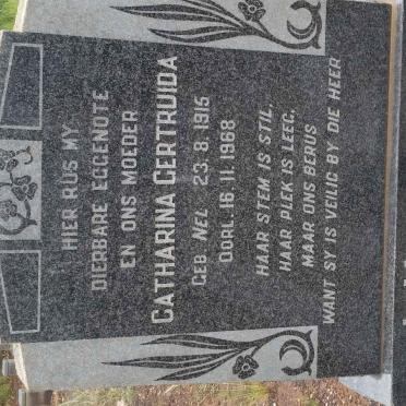 VUUREN Catharina Gertruida, J. van nee NEL 1915-1968