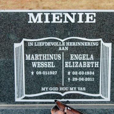 MIENIE Marthinus Wessel 1927- &amp; Engela Elizabeth 1934-2011