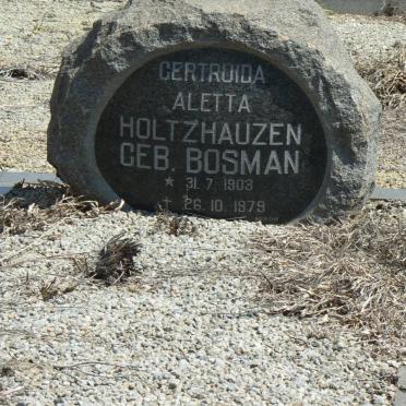 HOLTZHAUZEN Gertruida Aletta nee BOSMAN 1903-1979