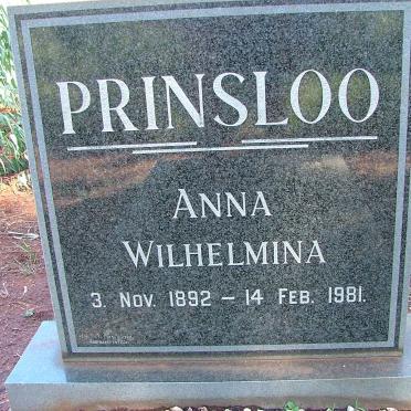 PRINSLOO Anna Wilhelmina 1892-1981