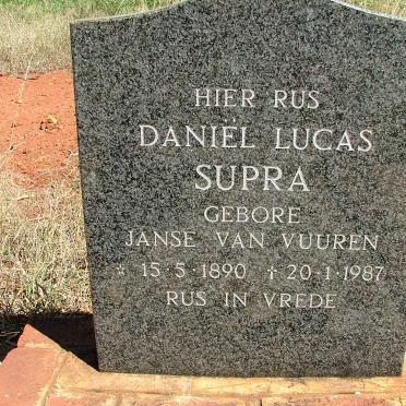 SUPRA Daniël Lucas nee JANSE VAN VUUREN 1890-1987