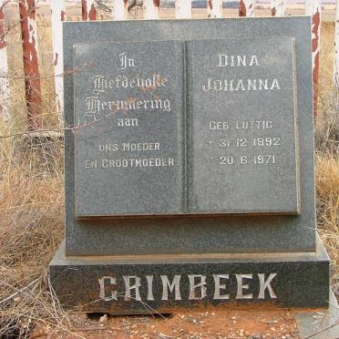 GRIMBEEK Dina Johanna nee LUTTIG 1892-1971