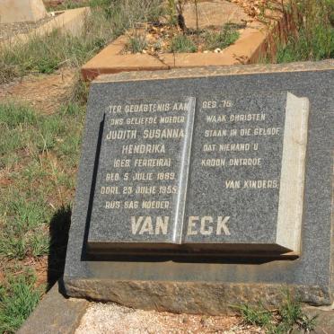 ECK Judith Susanna Hendrika, van nee FERREIRA 1889-1955