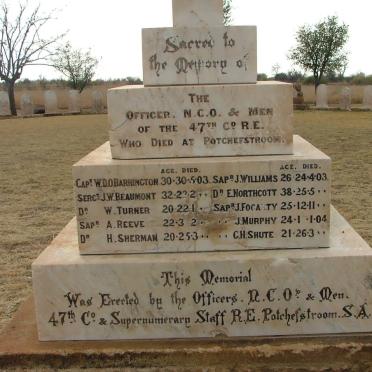4. Memorial - Officer, NCO and men who died at Potchefstroom