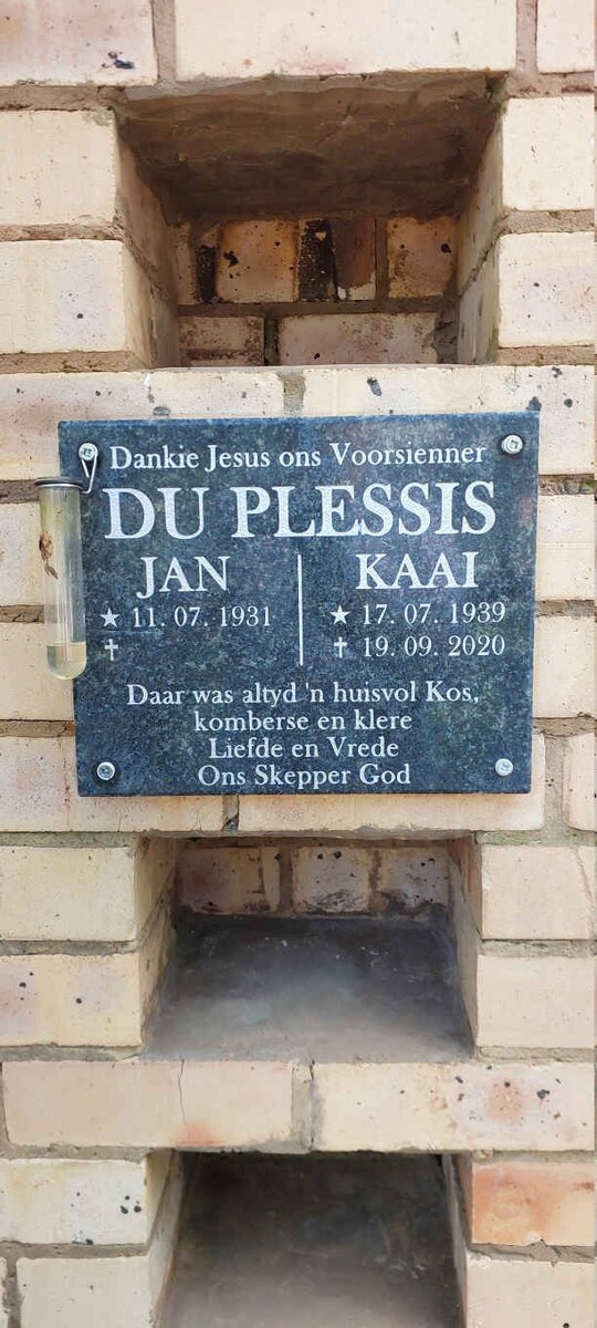PLESSIS Jan, du 1931-  & Kaai 1939-2020