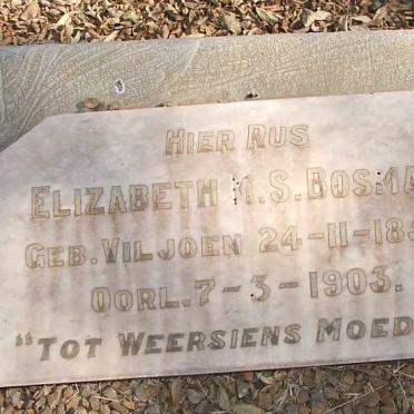 BOSMAN Elizabeth M.S. nee VILJOEN 1857-1903