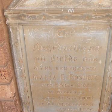 BOSHOFF Maria E. 1862-1901