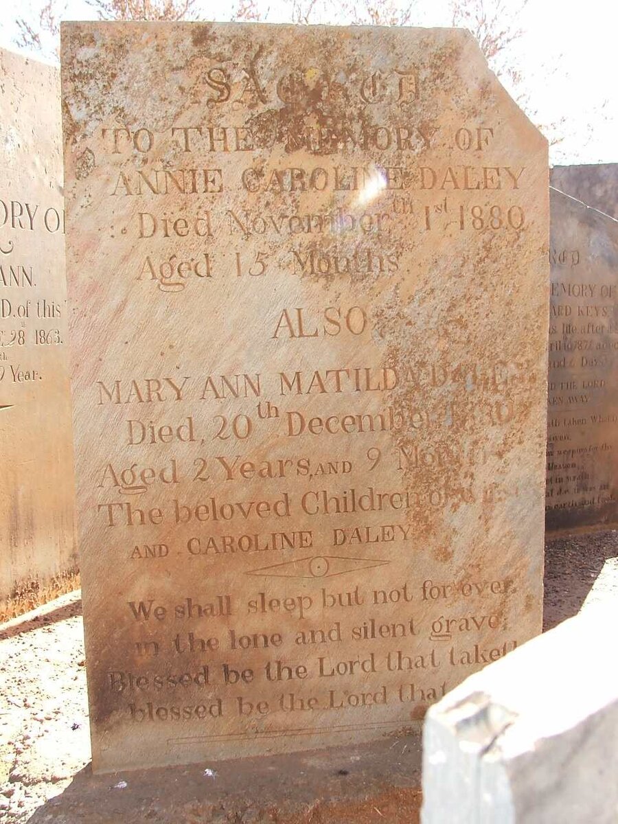 DALEY Annie Caroline -1880:: DALEY Mary Ann Matilda  -1880