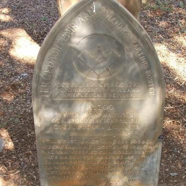 KOSTER Johannes Martinis 1795-1891 &amp; Marea Susanna BROODRIJK 1811-1878