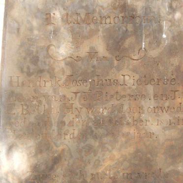 PIETERSE Hendrik Josephus -1881