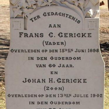 GERICKE Frans C. -1896 :: GERICKE Johan H. -1902