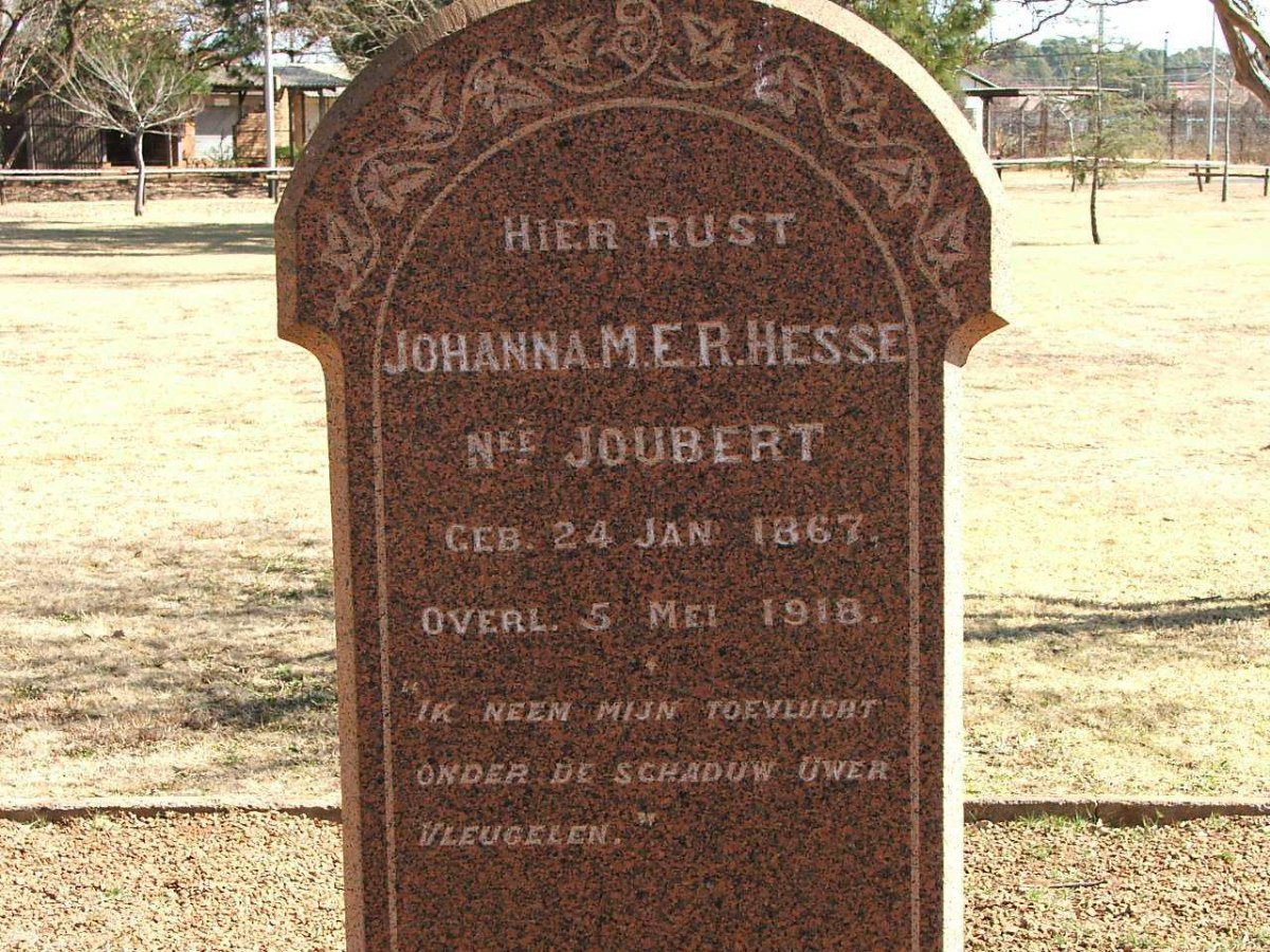 HESSE Johanna M.E.R. nee JOUBERT 1867-1918