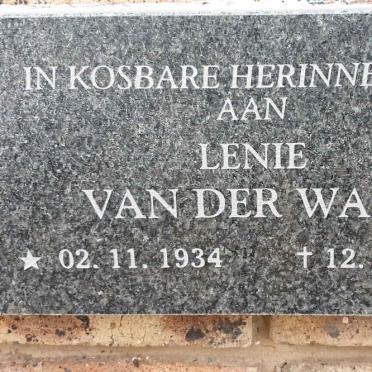 WALT Lenie, van der 1934-2007