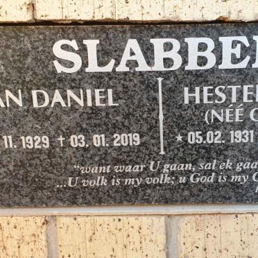SLABBER Jan Daniel 1929-2019 &amp; Hester Aletta GRIESSEL 1931-