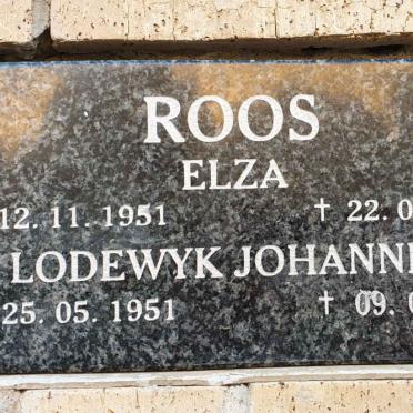ROOS Lodewyk Johannes 1951-2016 &amp; Elza 1951-2013