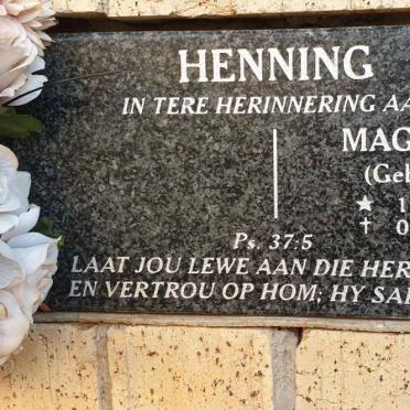 HENNING Magdaleen nee KRUGER 1942-2008