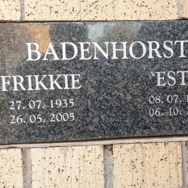 BADENHORST Frikkie 1935-2005 &amp; Esty 1942-2020