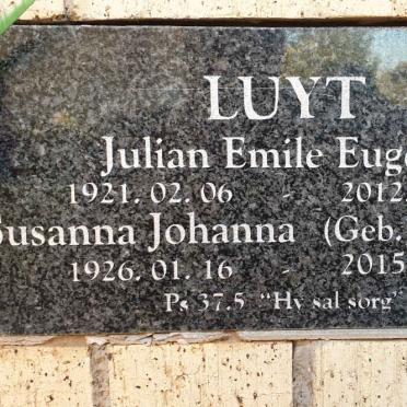 LUYT Julian Emile Eugene 1921-2012 &amp; Susanna Johanna DOWLING 1926-2015