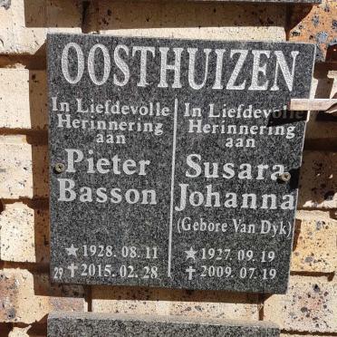 OOSTHUIZEN Pieter Basson 1928-2015 &amp; Susara Johanna VAN DYK 1927-2009