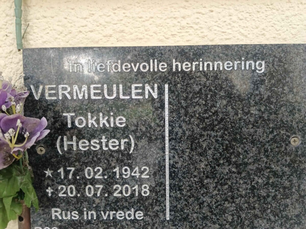VERMEULEN Hester 1942-2018