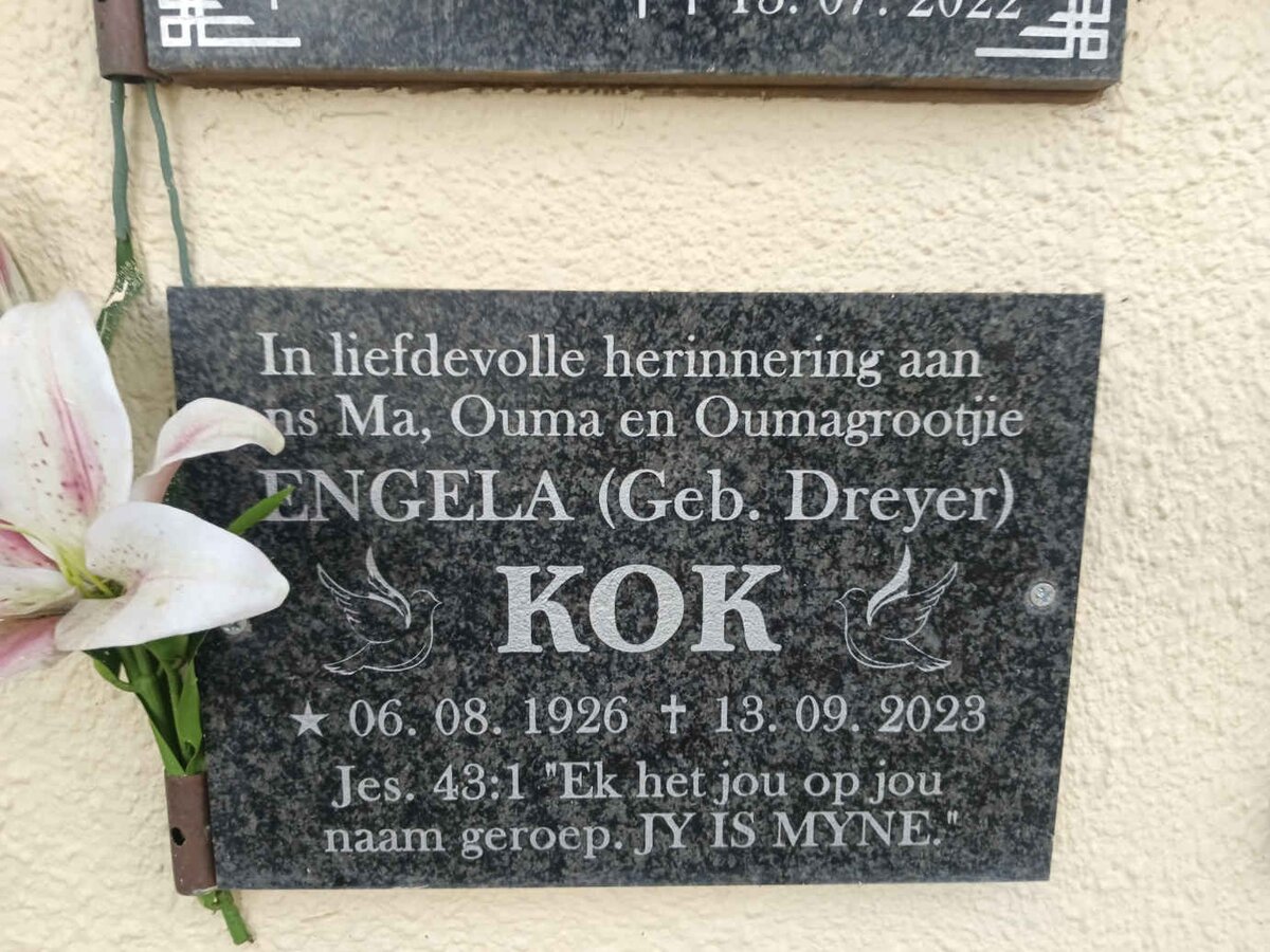 KOK Engela nee DREYER 1926-2023