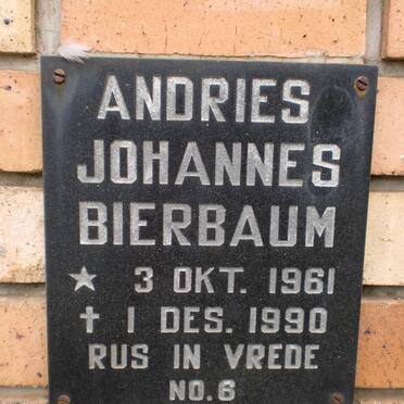 BIERBAUM Andries Johannes 1961-1990