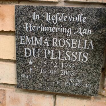PLESSIS Emma Roselia, du 1952-2003
