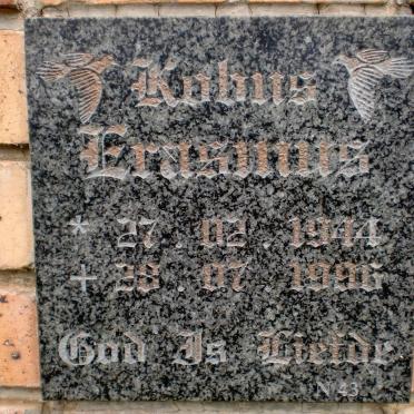 ERASMUS Kobus 1944-1996
