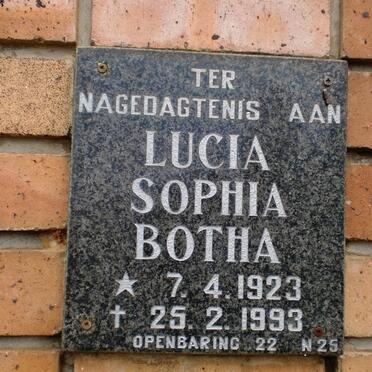 BOTHA Lucia Sophia 1923-1993
