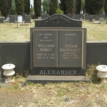 ALEXANDER William Henry 1891-1966 &amp; Susan Margaret CRAVEN 1903-1974