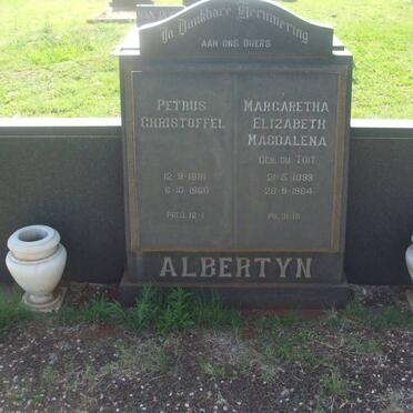 ALBERTYN Petrus Christoffel 1881-1966 &amp; Margaretha Elizabeth Magdalena DU TOIT 1893-1964