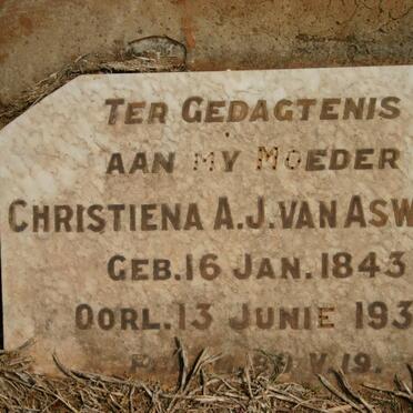 ASWEGEN Christiena A.J., van 1843-1934