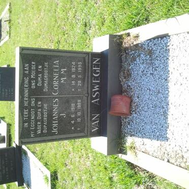 ASWEGEN Johannes J., van 1918-1988 &amp; Cornelia M.M. 1924-1995