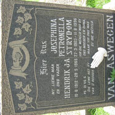 ASWEGEN Hendrik J.A., van 1912-1965 &amp; Josephina Petronella STRYDOM 1903-1996