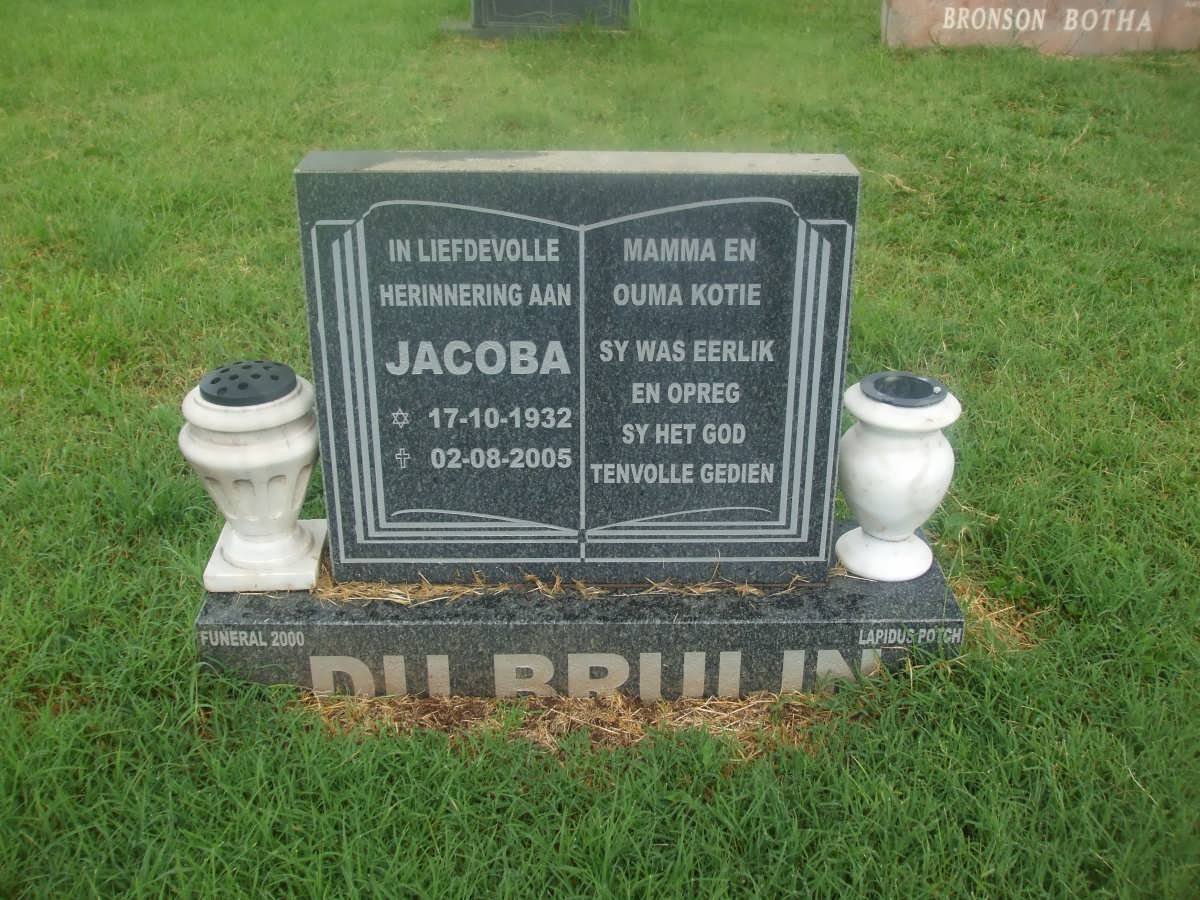 BRUIJN Jacoba, du 1932-2005