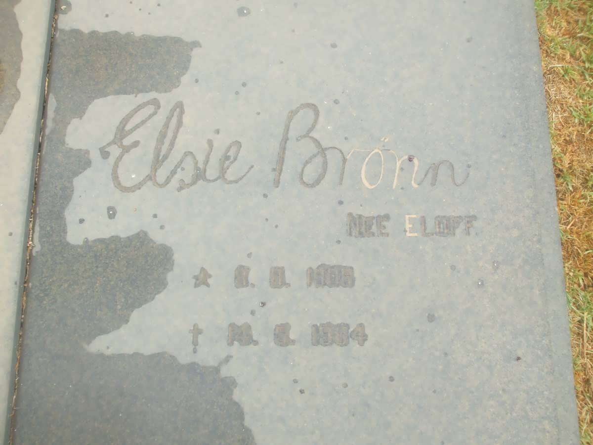 BRÖNN Elsie nee ELOFF 1906-1984
