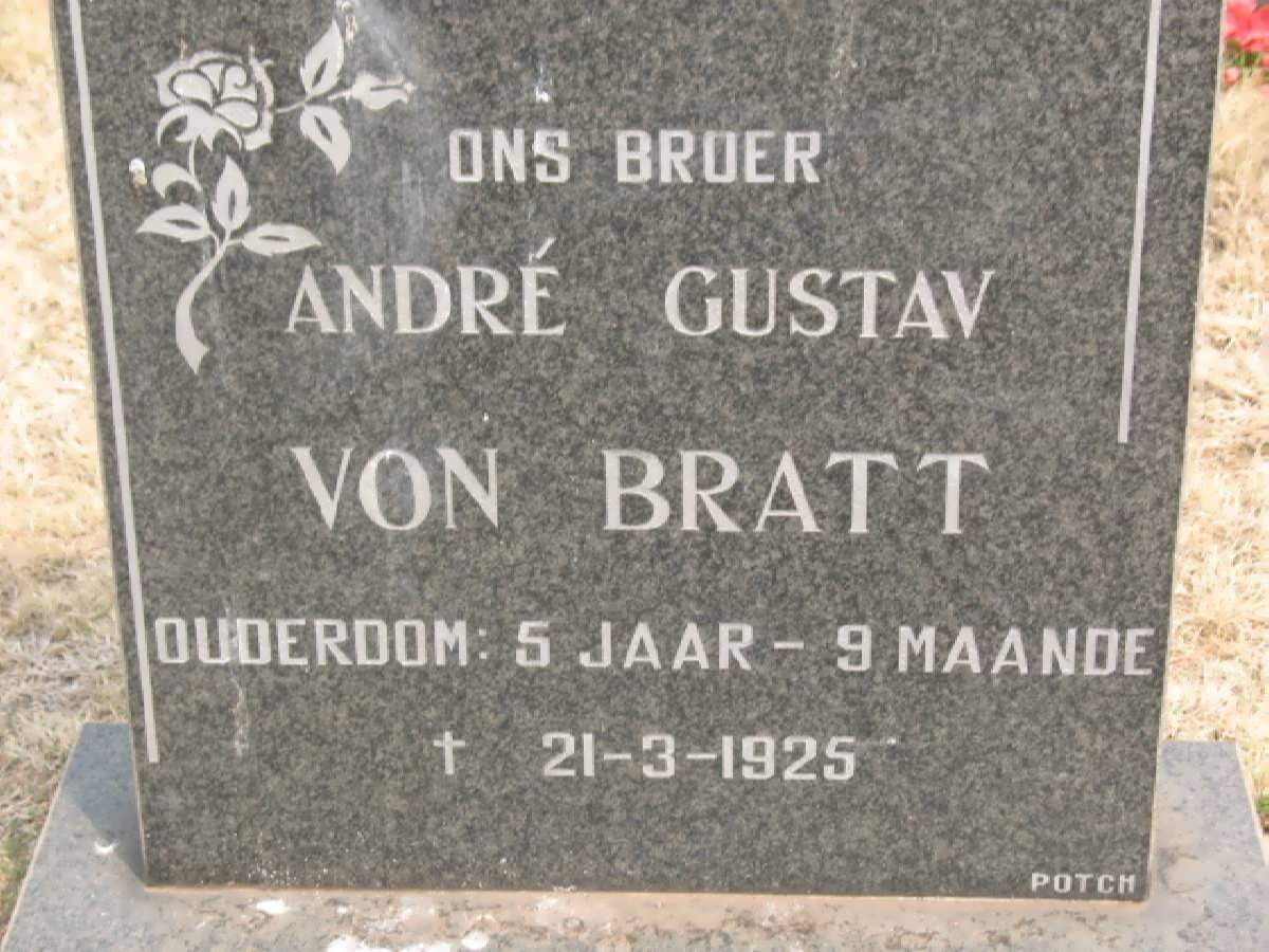 BRATT André Gustav, von -1925