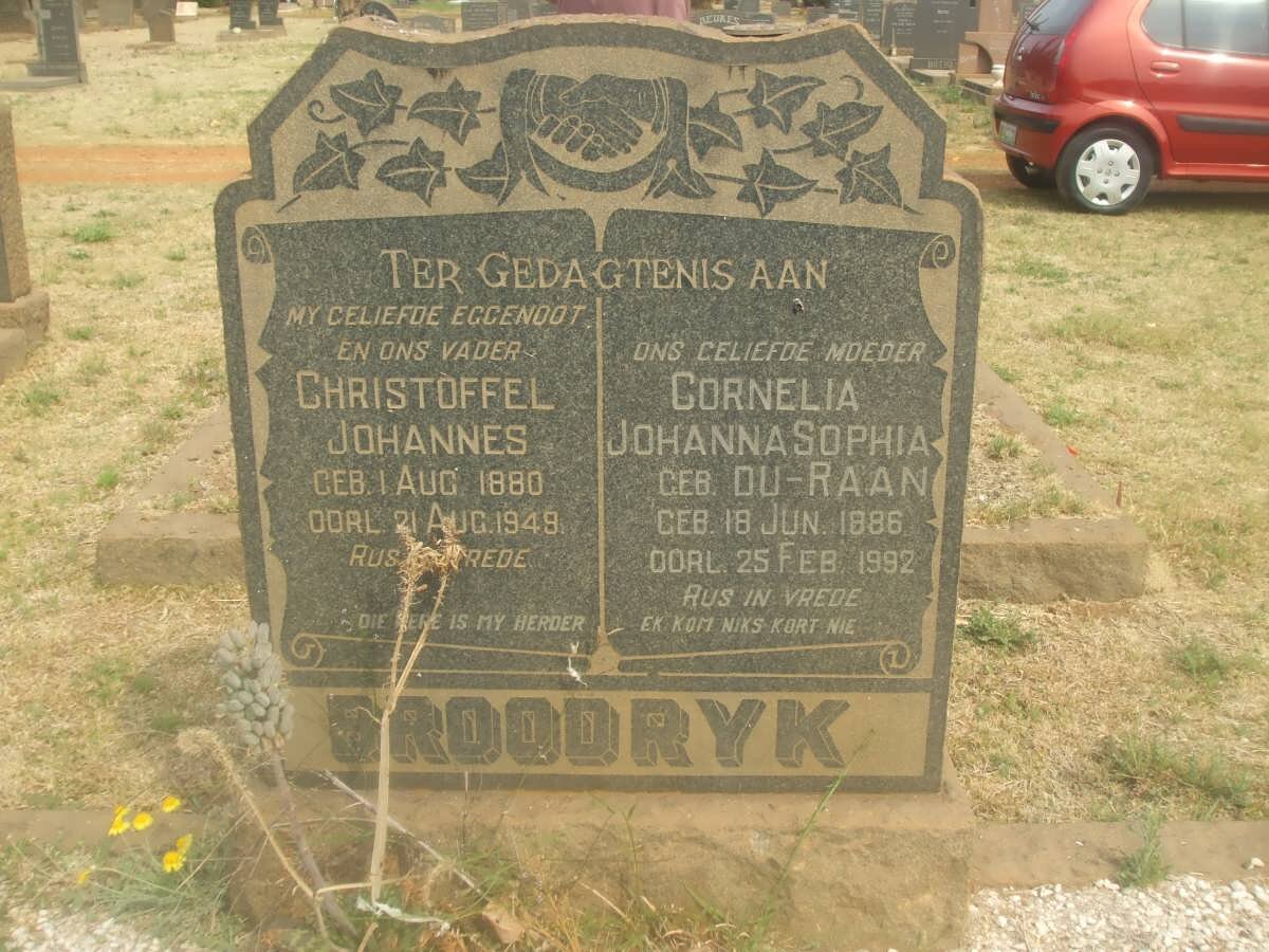 BROODRYK Christoffel Johannes 1880-1949 &amp; Cornelia Johanna Sophia DU-RAAN 1886-1992